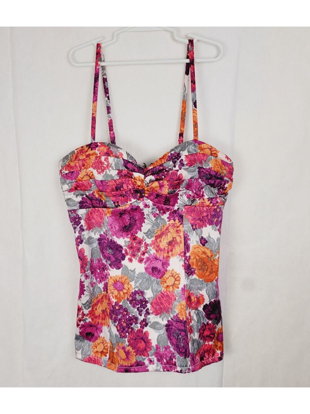Forever 21 babydoll corset top purple floral size Med Y2K Sexy Garden Girl Fairy
